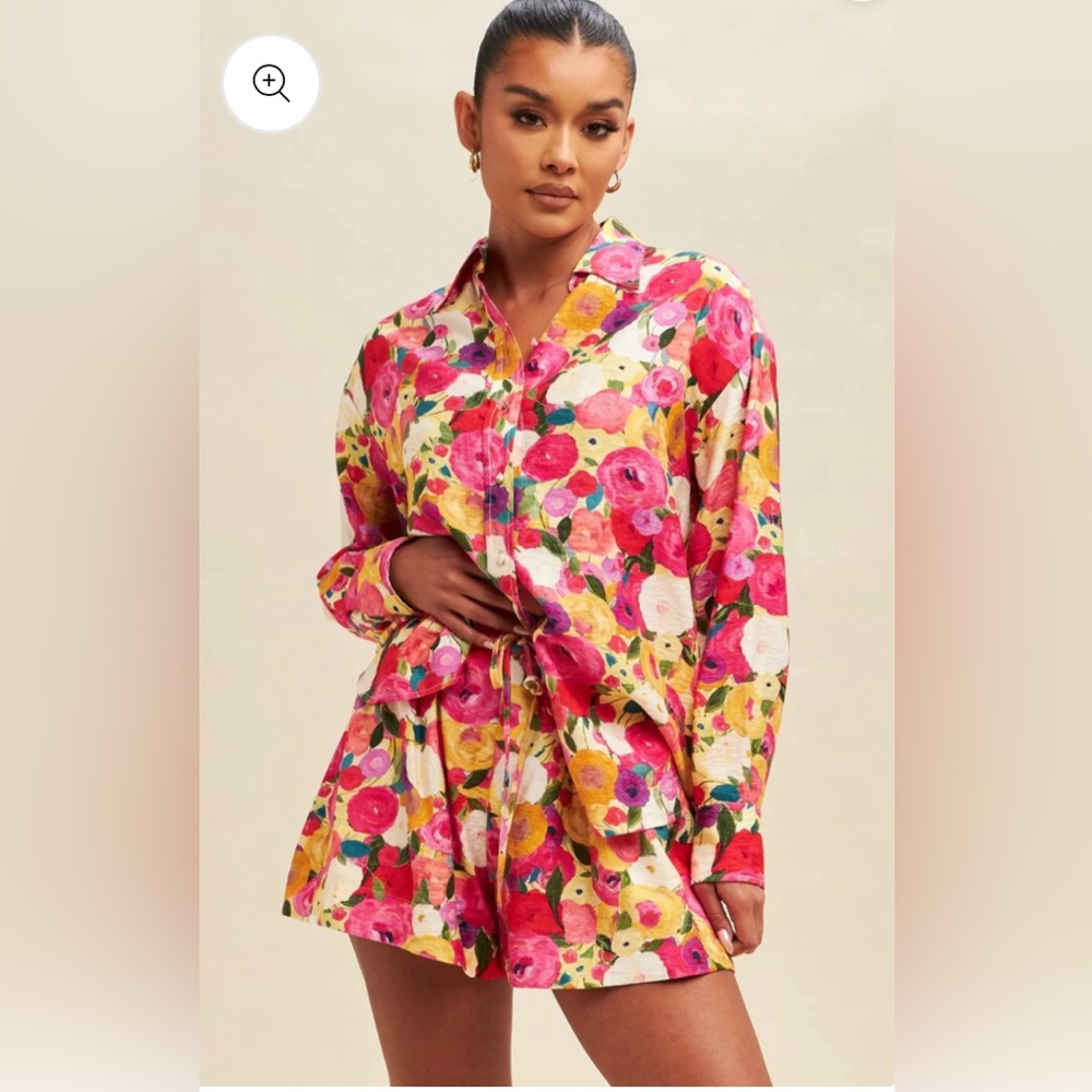Floral party shorts set
